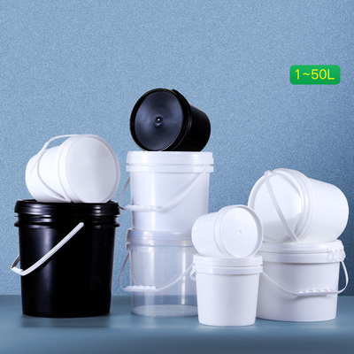 comprar Impressão de tela de seda baldes redondos de plástico de galão de PP com capacidades de manuseio de tampa de 1-20L Fabricação em linha