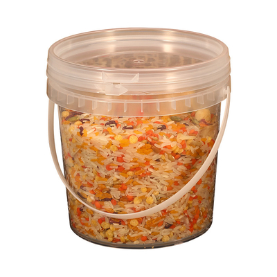 comprar Balde de plástico transparente de 500 ml com tampa padrão personalizado pela UMETASS Fabricação em linha