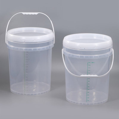 comprar Manilha de pastilha 20L Grade de alimentos 5 galões recipiente de balde de plástico com tampas linha de balança de régua Fabricação em linha