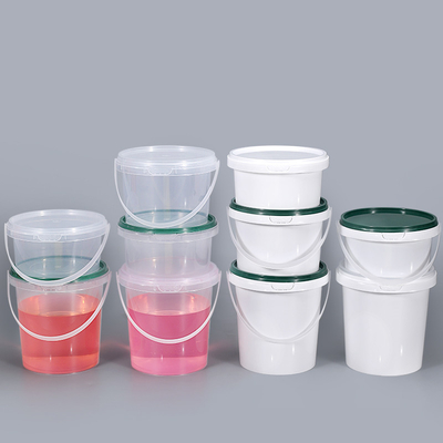 comprar 500 ml de PP Comida branca clara para levar embalagem Biscoitos de sorvete Balde de plástico pequeno com tampa Fabricação em linha