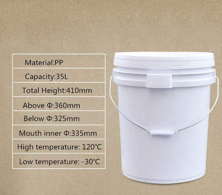 comprar Balde redondo transparente para crianças brinquedos embalagem 35L 7 galões balde de plástico reciclado Fabricação em linha
