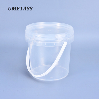 comprar Balde de plástico transparente de 1L redondo com tampa adequado para água e alimentos Fabricação em linha