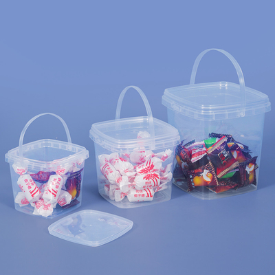 comprar 280ml 500ml 1L 2L Quadrado Impresso Personalizado de Festa Doces de Pipoca Biscoito Leite Mel Garrafa de gelo de plástico com tampa Fabricação em linha