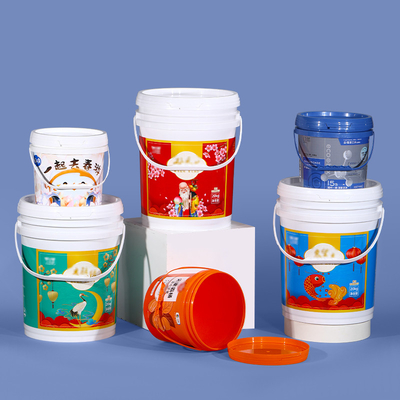 comprar 100% de material colorido, redondo, plástico, frasco de balde com tampa e alça Fabricação em linha