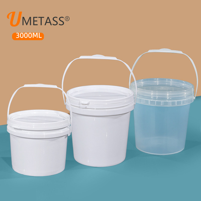 comprar Balde de plástico de qualidade alimentar 3L com tampa e alça de recipiente à prova de vazamento Fabricação em linha