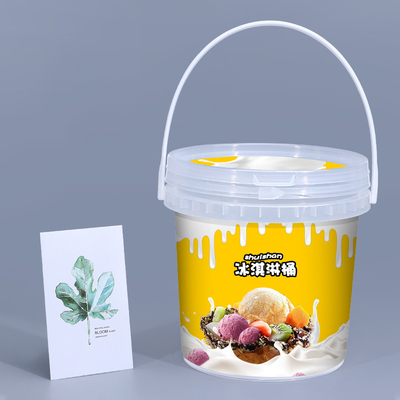 comprar Impressão de tela de seda Impressão de transferência de calor Impressão de baldes de plástico transparente para iogurte Fabricação em linha