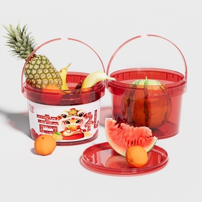 comprar Baldes de plástico para armazenamento de alimentos com tampa 300 ml 500 ml 1L 2L balde transparente de qualidade alimentar para fruta Fabricação em linha