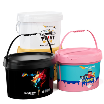 comprar Balde de tinta branco oval com alça e tampa para impressão Fabricação em linha