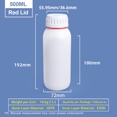 comprar Garrafa Coex de plástico branco personalizada de 500 ml com anel de cor verde-vermelha ao redor da tampa Fabricação em linha