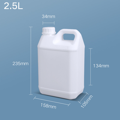 Flasca de detergente COEX de plástico quadrado de HDPE para revestimentos à base de óleo Pacote 2,5L