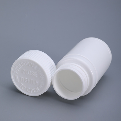 112 ml Pequeno recipiente redondo de garrafa de plástico HDPE com tampa de segurança para crianças