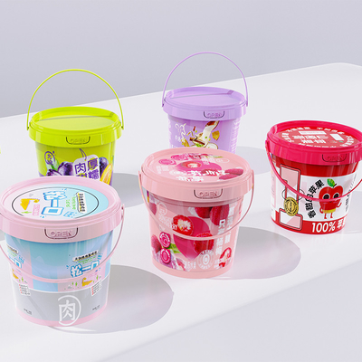 300 ml de plástico de bebidas de chocolate espalhar molhos de alimentos embalagem baldes personalizado IML recipiente