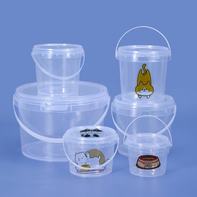 5L 6L balde de plástico para Grade Food Popcorn Cereais gelo Grão balde recipiente claro