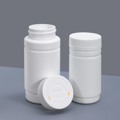Material do colarinho HDPE 100 ml recipiente de medicamento sólido branco vazio para embalagem de cápsulas