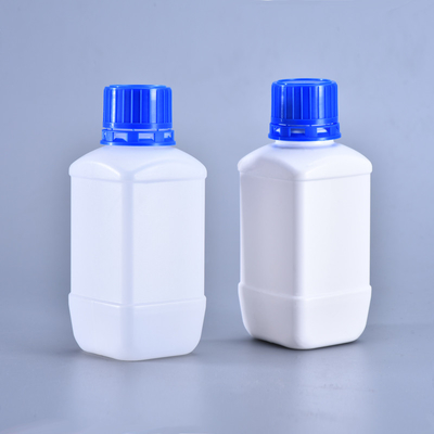 Indicador de garrafas de laboratório de plástico de HDPE branco vazio para armazenamento de líquidos