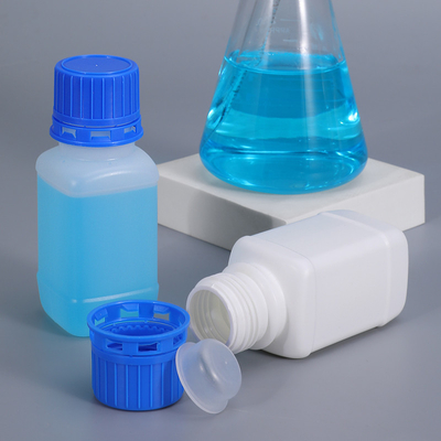 100 ml de frascos de reagentes de laboratório de HDPE quadrados