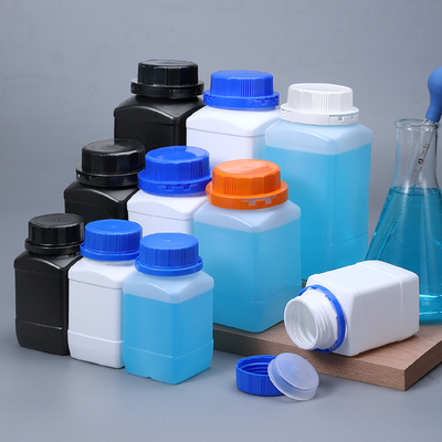 1L Liquid Powder Solid Gel Storage Garrafas de plástico quadradas com manuseio de superfície de gelo e tampa interna de parafuso