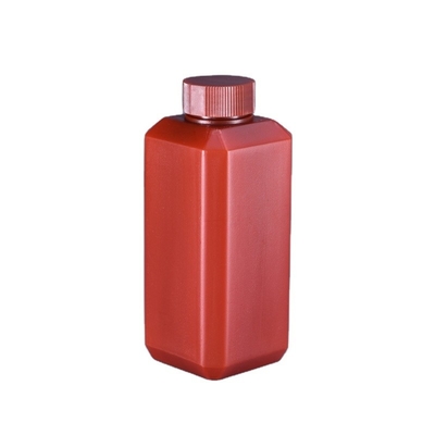 250 ml Pequeno frasco de reagente castanho quadrado de HDPE para líquido químico industrial