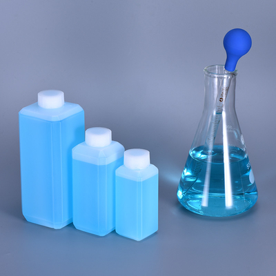 Garrafas de reagentes quadrados de plástico HDPE de parede dupla de 500 ml para manipulação de impressão de laboratório