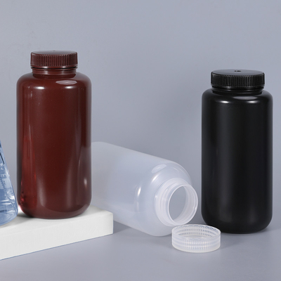 Garrafa cilíndrica transparente de plástico de 1000 ml de PP/ HDPE com tampa à prova de vazamento e reutilizável