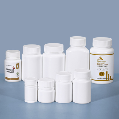 Embalagem de pílulas e cápsulas de vitaminas Garrafas de plástico de 50 ml com etiquetas personalizadas