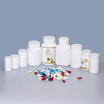 Botões de pílulas vazios de 20 ml a 200 ml Embalagem com tampa de parafuso Botão redondo Material HDPE