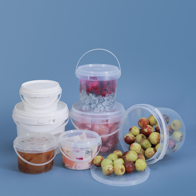 Baldes de plástico redondo transparente para armazenamento de alimentos Capacidade 280 ml/450 ml/650 ml de qualidade alimentar