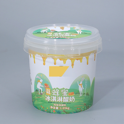500 ml de garrafas de biscoitos hermeticamente fechadas em PP recipientes de armazenamento de alimentos de balde de plástico com tampa redonda