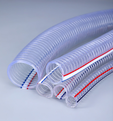 Reduzindo UMETASS Tubo de água flexível reforçado com fio de PVC transparente com conexão de flange