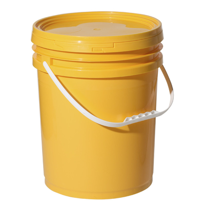 Balde de plástico reciclado transparente de 15L com tampa de vedação para armazenamento de tinta