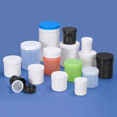 Garrafas de plástico com tampa para manteiga de amendoim de grau de alimentos 16 oz recipiente de armazenamento de cilindro de pescoço largo