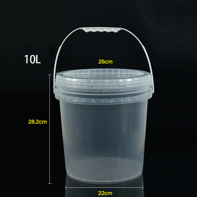 Barris de balde de plástico transparente com tampa conveniente e versátil