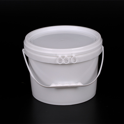 Material PP de qualidade alimentar 6L recipiente de plástico redondo para embalagem de tinta líquida de água