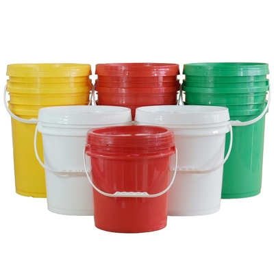 Baldes de plástico branco de 5 galões com tampa de plástico-pintura-balde para sua linha de produção