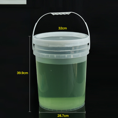 20L balde de plástico transparente com tampa de parafuso solução de armazenamento de óleo e água