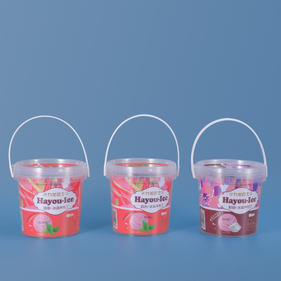 1000 ml 1L balde de plástico com alça para bolinhos de chocolate doces embalagem recipiente de armazenamento de alimentos