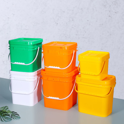 Baldes de plástico quadrados de 3,5 L, 5 L, 6 L, 10 L e 20 L com alça para armazenamento de ferramentas