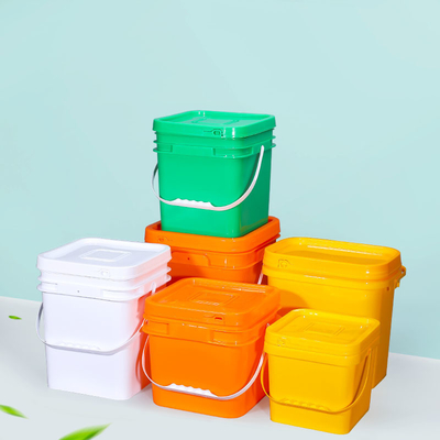 5L 10L 16L 25L Laranja Quadrado Balde de Plástico Material PP para armazenamento de alimentos no supermercado
