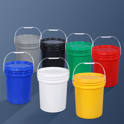 Capa de vedação segura Balde de plástico HDPE redondo de 20L para recipientes de tinta química industrial