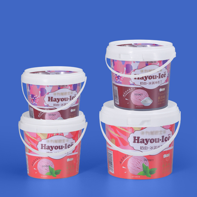 Impressão de logotipo em baldes de plástico branco de qualidade alimentar e personalizáveis