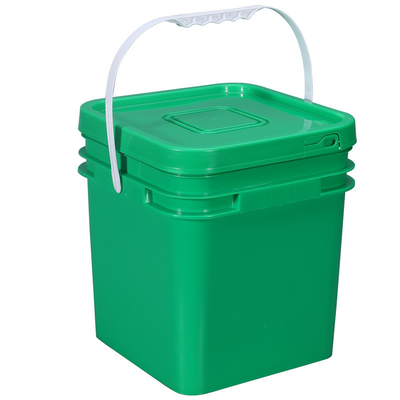 Balde de plástico de material PP quadrado de 5L com tampas de parafuso para armazenamento de líquidos e versátil
