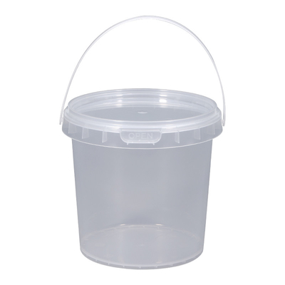 PP mini plástico branco balde de armazenamento de alimentos para impressão personalizada e recipiente de água