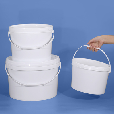 10L PP balde de plástico oval branco translúcido para armazenamento de bebidas de cerveja