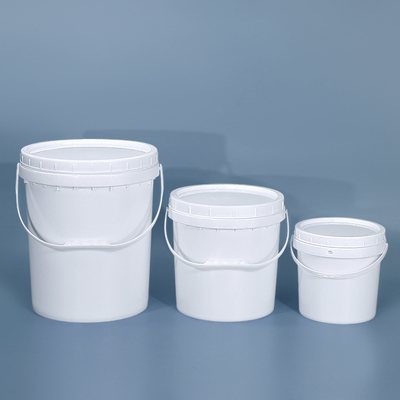 18L grandes baldes de plástico reciclados balde branco com tampa de parafuso