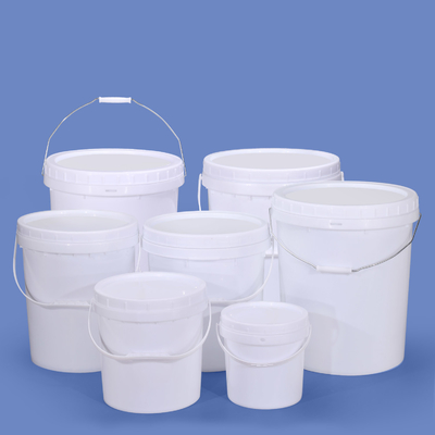 Comércio por grosso balde de plástico redondo durável 5L 10L 20L 5Gal com tampa de parafuso para armazenamento de alimentos