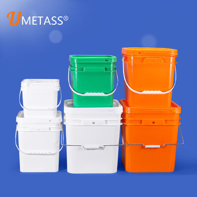 Premium Square Plastic Bucket with Effortless Twist-on Lid and Handle Plastic Paint Bucket
