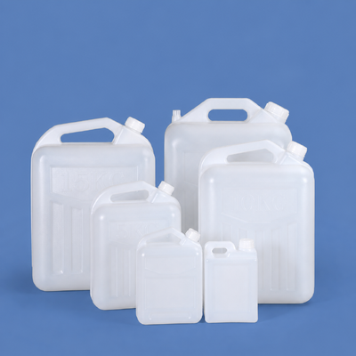 Jerry Can de PE de qualidade alimentar com tampa de rosca, barril de plástico semitransparente de 1L-25L para vinho, água e tempero líquido